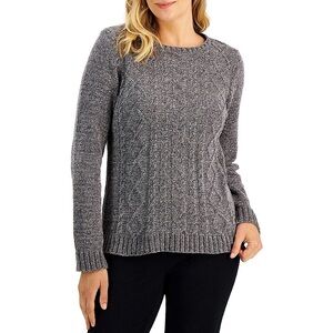 Karen Scott Cable Knit Chenille Sweater